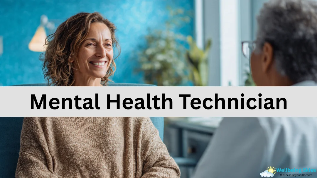 mental health technician speaking with a patient in a calm clinical setting