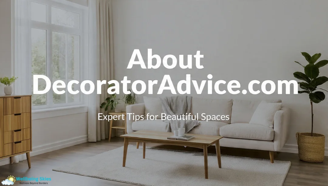 About DecoratorAdvice.com featured image showing a modern, cozy living room with neutral decor and natural lighting.