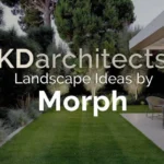 KDarchitects Landscape Ideas by Morph outdoor design featuring a modern lawn, minimal patio seating, and lush greenery.