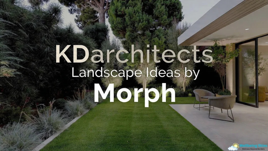 KDarchitects Landscape Ideas by Morph outdoor design featuring a modern lawn, minimal patio seating, and lush greenery.