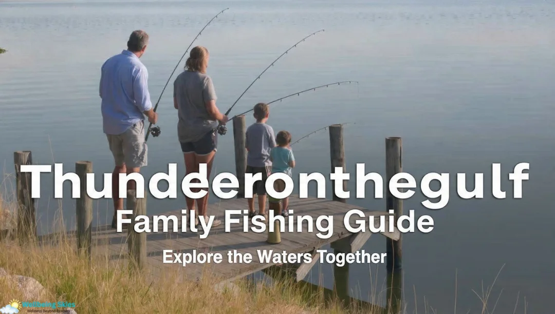 Family fishing on a lakeside pier featured in the Thunderonthegulf Family Fishing Guide.