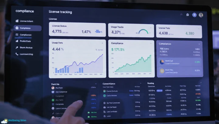 Doge Software Licenses Audit HUD dashboard displaying license tracking, usage stats, and compliance metrics