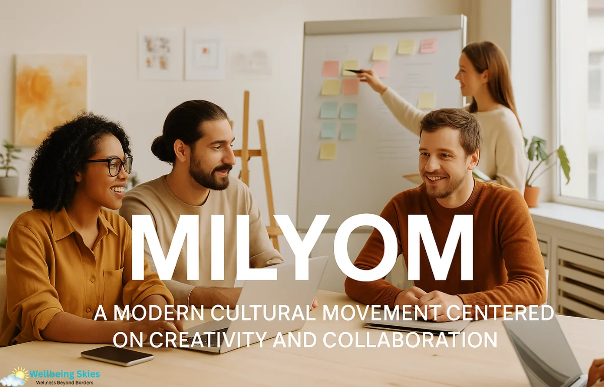 Team brainstorming in a collaborative workspace representing the Milyom cultural movement