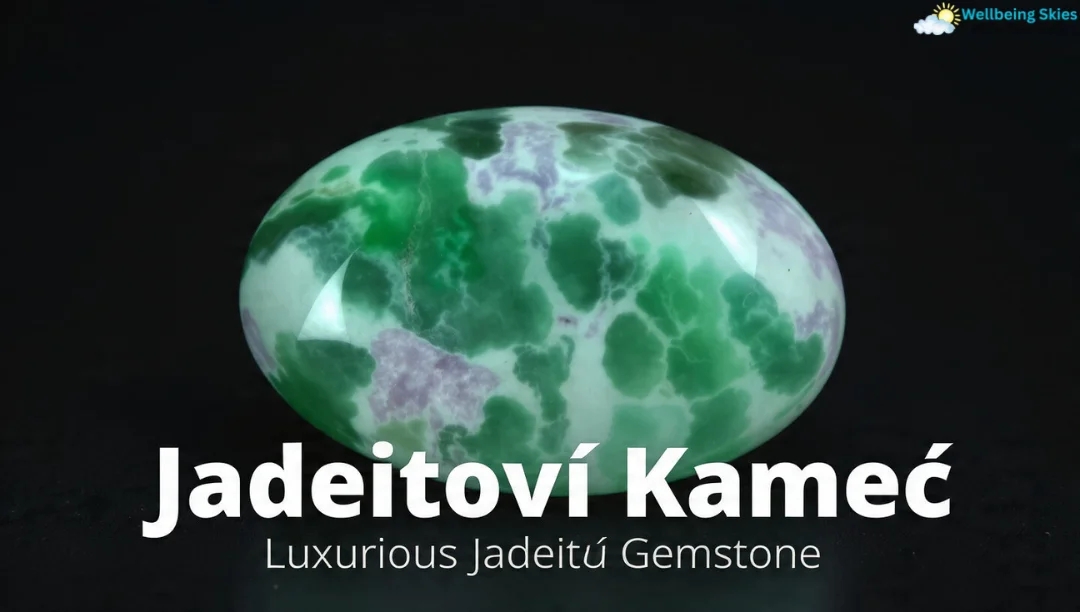 Jadeitový Kameň - Luxurious Jadeite Gemstone with Green and Lavender Hues