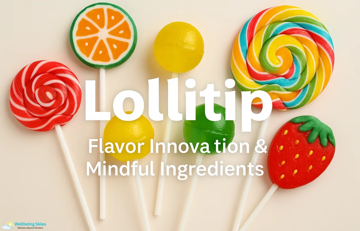 Colorful assortment of lollipops showcasing the Lollitip brand with vibrant flavors and creative candy designs.