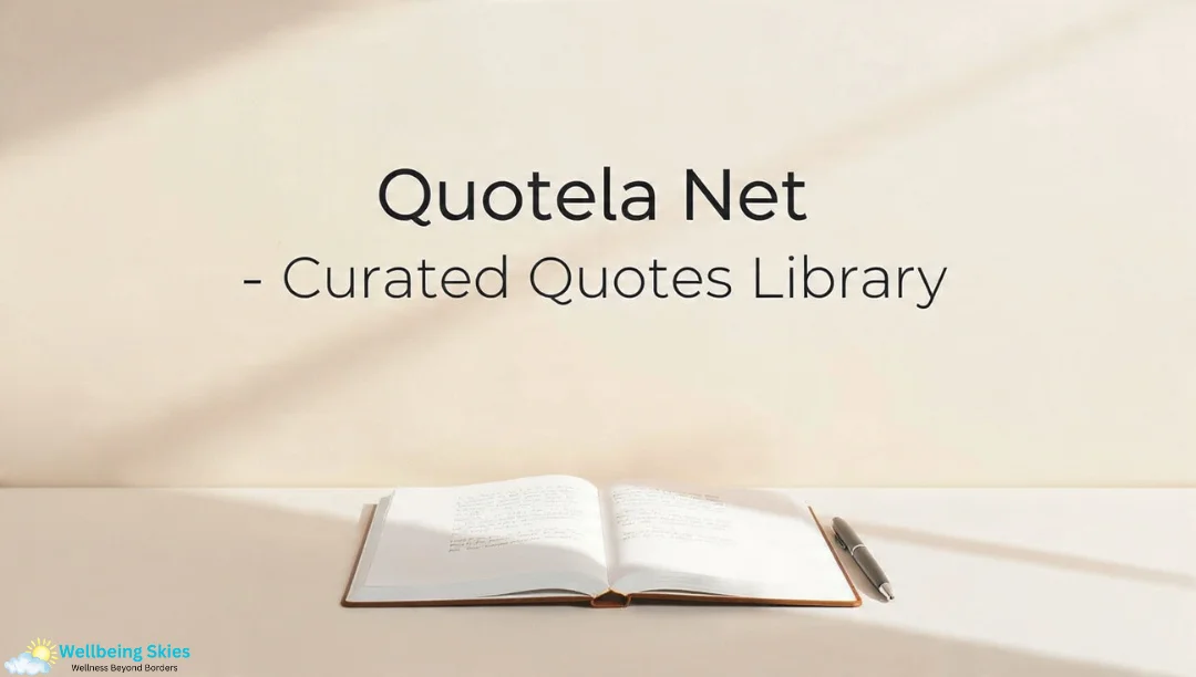 Quotela Net featured image showing an open notebook and pen with the title “Curated Quotes Library.”