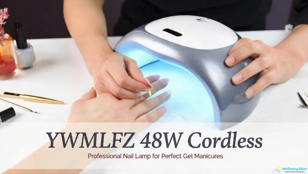 YWMLFZ 48W Cordless nail lamp in use for a perfect gel manicure.