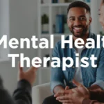 A mental health therapist engaging in a session with a client, offering a supportive and open conversation to promote emotional well-being.