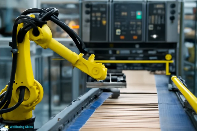 QY-45Y3-Q8W32: Robotic Arm and Conveyor Belt in Manufacturing Automation