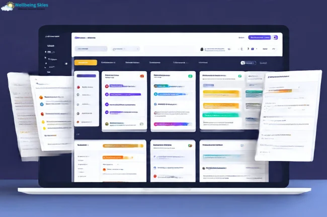 Dashboard interface showing organized task cards and workflow boards in the Fidzholikohixy platform.