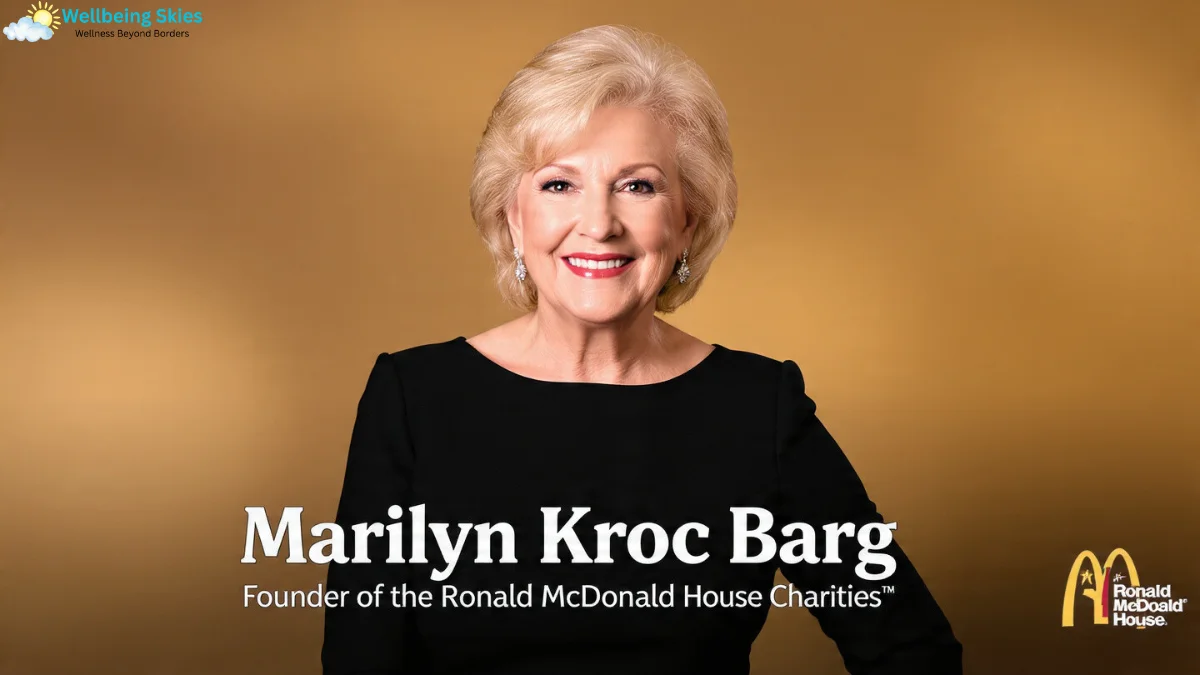 Portrait of Marilyn Kroc Barg with a warm background, highlighting her role connected to Ronald McDonald House Charities.