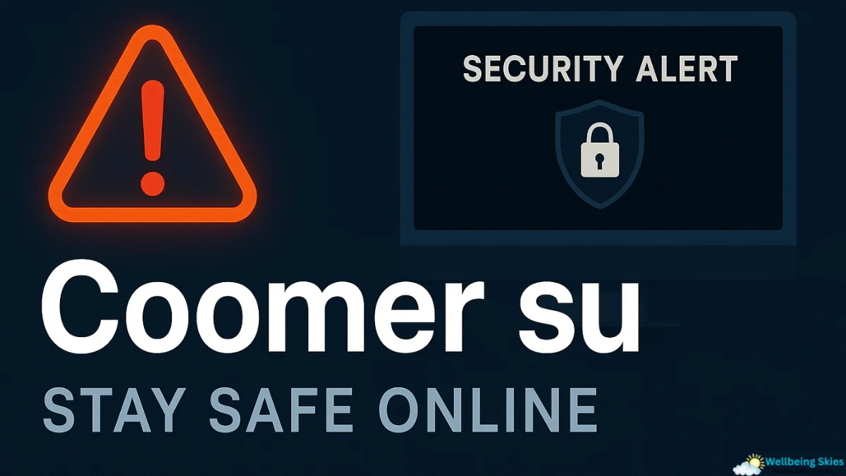 Coomer su security warning graphic showing alert icon and online safety message