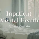 Inpatient mental health hospital room showing a calm, safe treatment environment for patient stabilization.