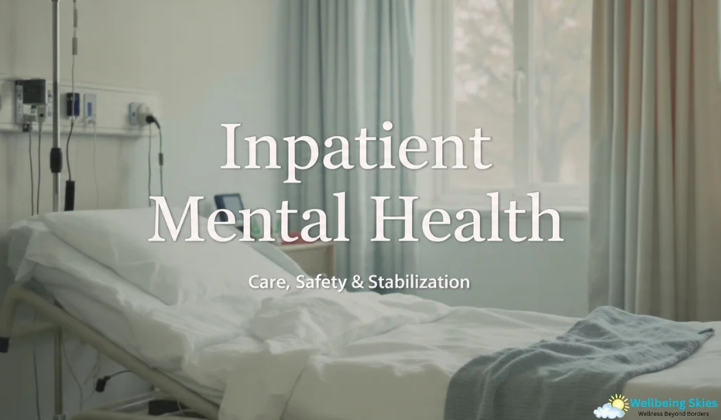 Inpatient mental health hospital room showing a calm, safe treatment environment for patient stabilization.