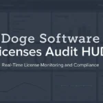 Doge Software Licenses Audit HUD dashboard displaying real-time license tracking and compliance insights
