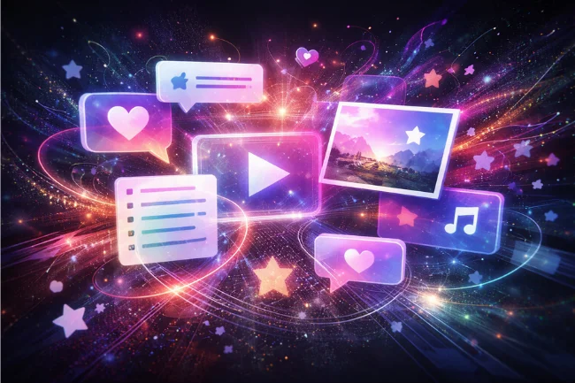 Meaimee 3 abstract image showing the evolution of digital storytelling and community creativity