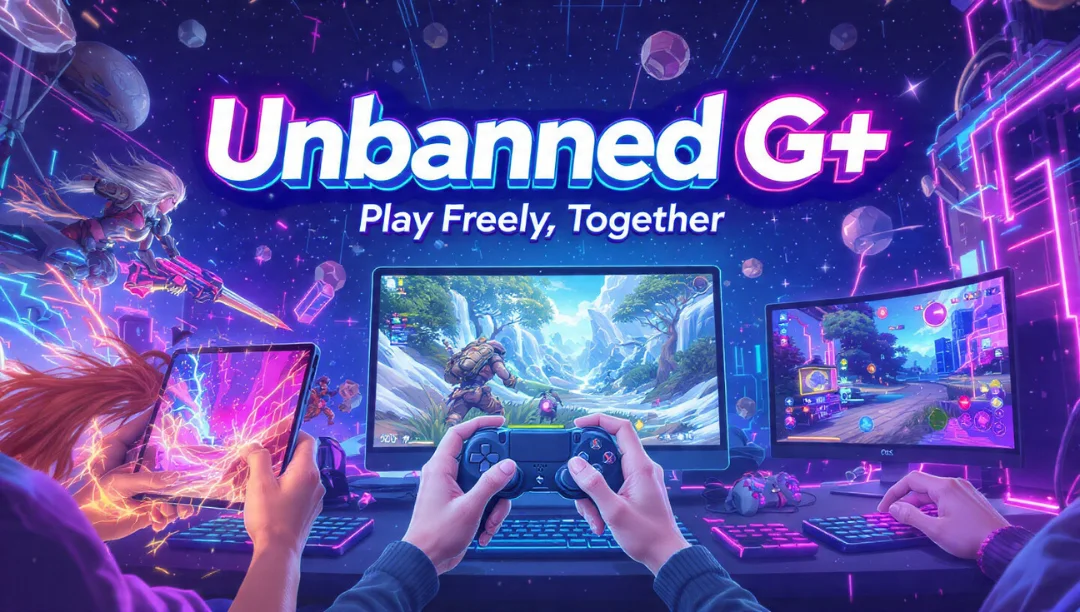 Unbanned G+ gaming platform, offering unrestricted access to various games on multiple devices.