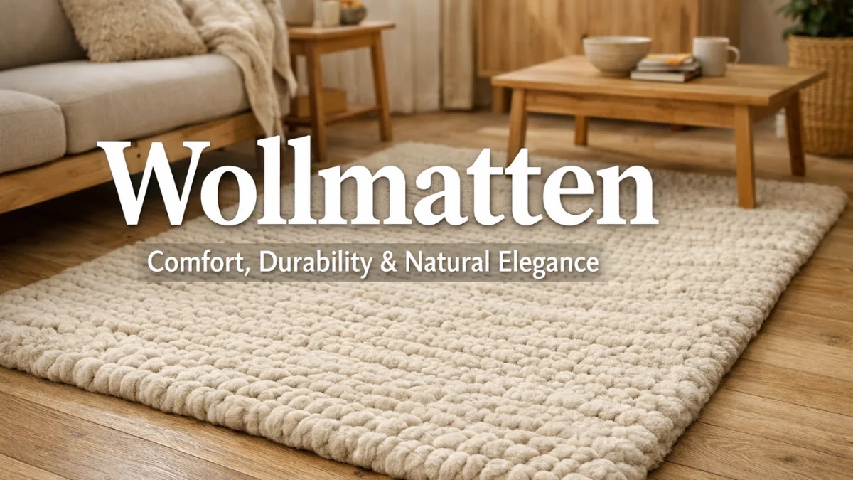 Wollmatten wool mat in a modern living room showcasing natural texture and comfort