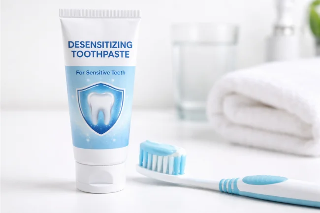Post-treatment sensitivity products that may add to the cost of a teeth whitening, including desensitizing toothpaste