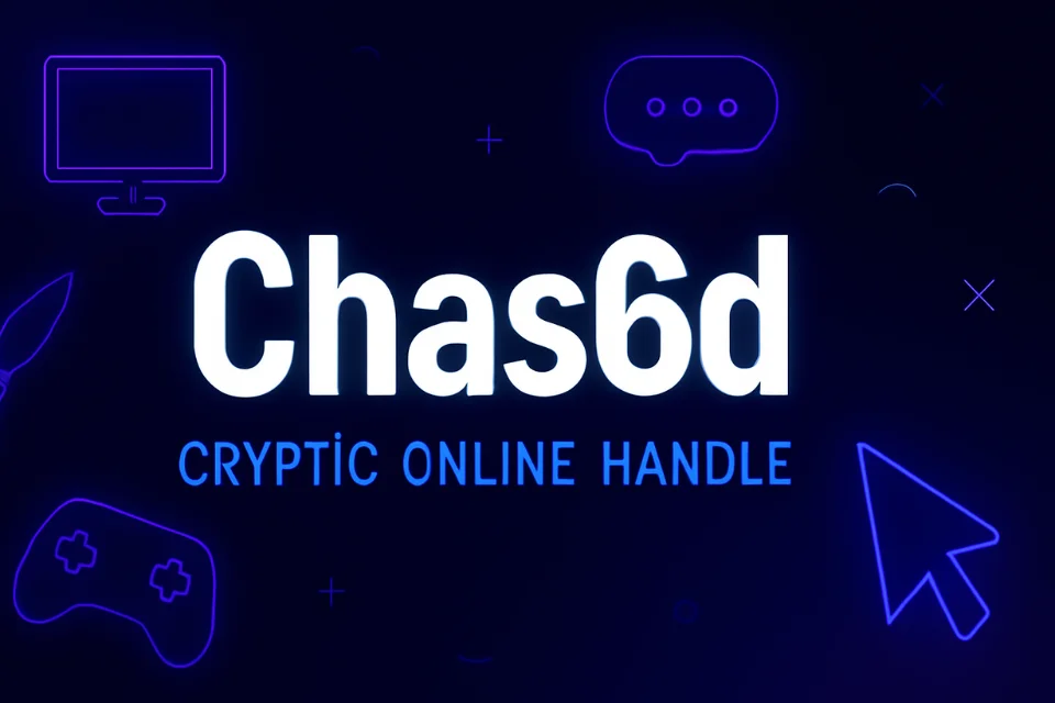 The cryptic online handle Chas6d displayed in bold, modern typography against a digital background.