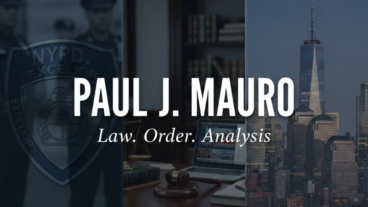 Paul J Mauro, former NYPD Inspector and Fox News legal analyst, with the tagline "Law. Order. Analysis."