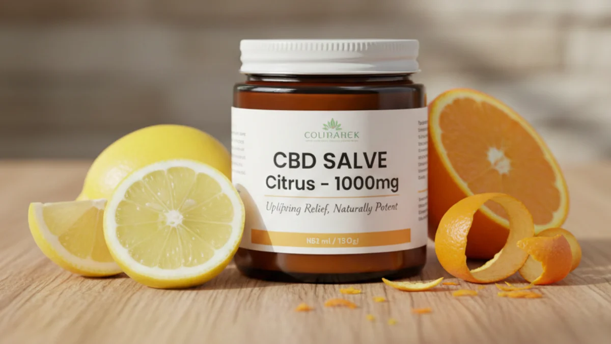 CBD Salve Citrus - 1000mg in a jar with uplifting and naturally potent formula, 52 ml/150g.