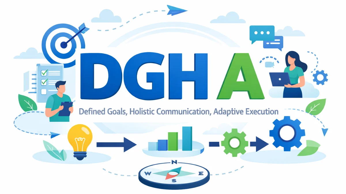 DGH A project management framework showing defined goals, communication, and adaptive execution