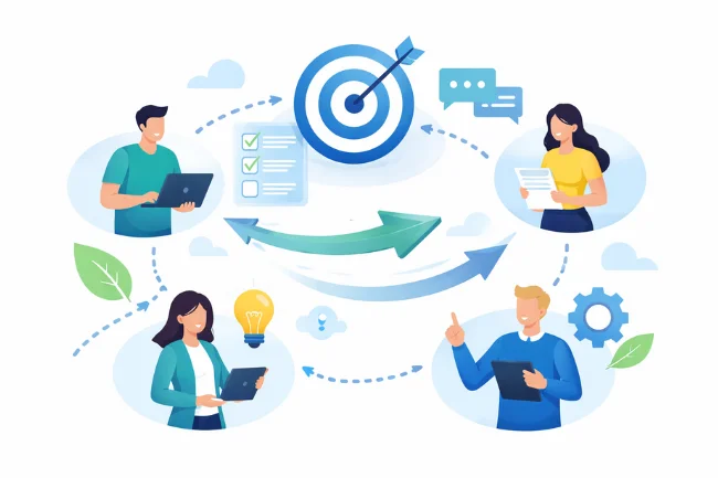 DGH A framework showing modern teams aligned around goals, communication, and flexibility