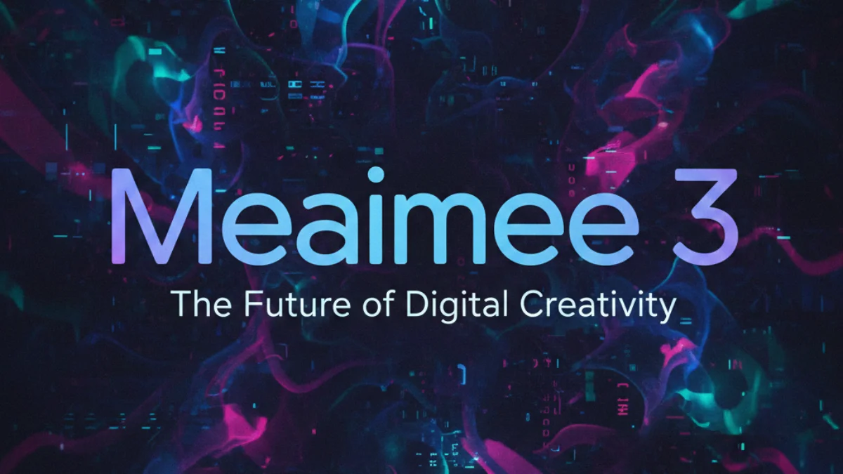 Meaimee 3 digital concept header with text "The Future of Digital Creativity"