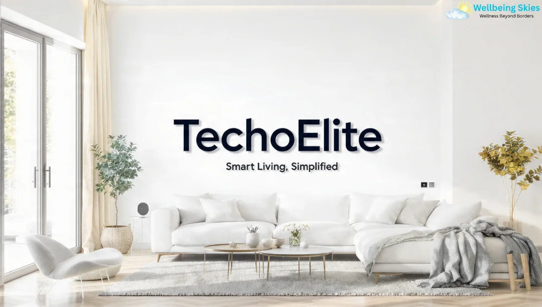 TechoElite smart home living room setup with modern minimalist interior design