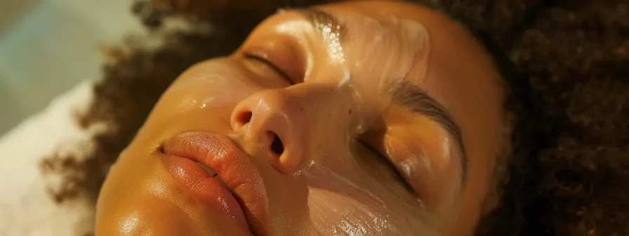 Close-up of relaxed woman receiving a soothing facial treatment after Waxing for smooth, glowing skin