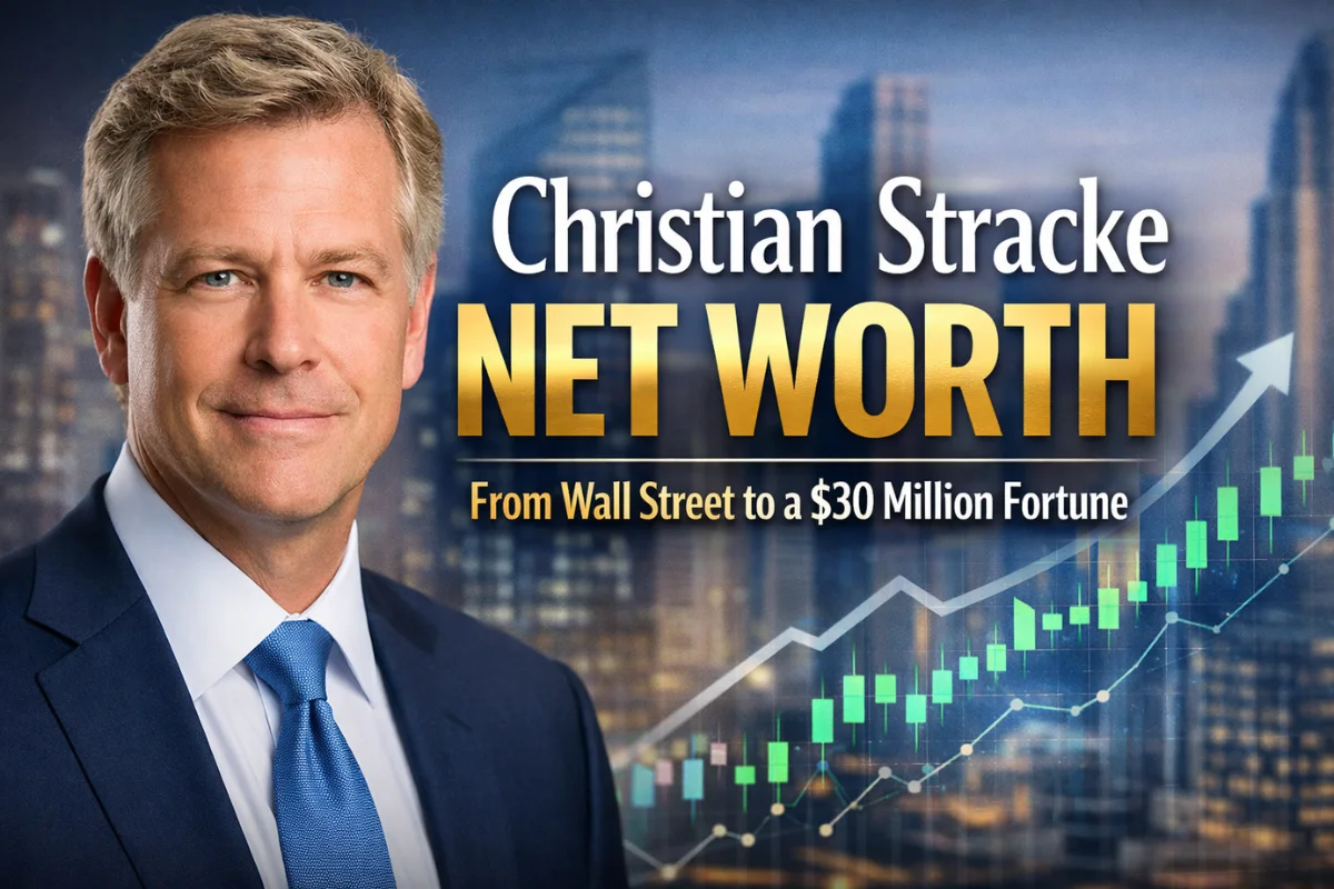 Christian Stracke net worth featured image showing finance executive with Wall Street background