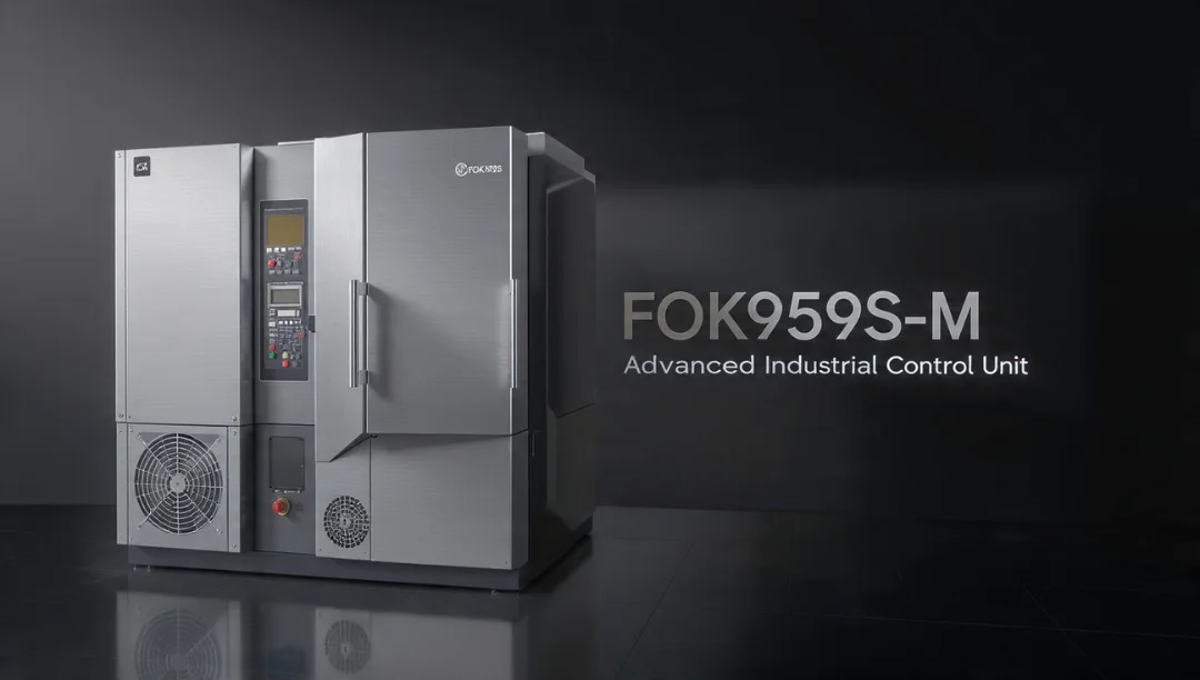 FOK959S-M industrial control unit showcasing advanced engineering and high-precision performance in a modern metallic design.
