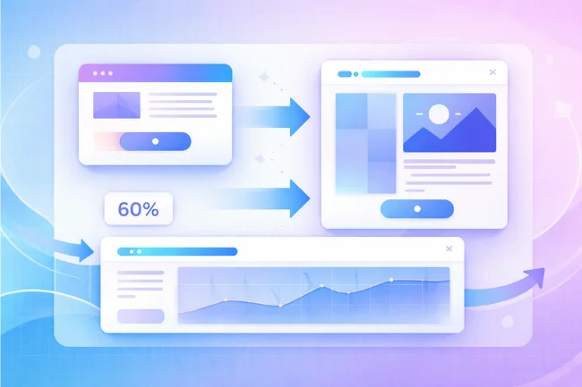Pxless design principle showing fluid UI elements that resize and adapt dynamically
