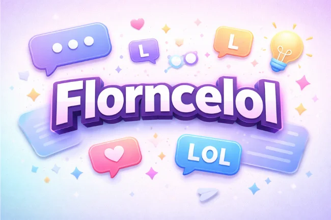 Florncelol word illustration showing playful internet-native typography and language elements