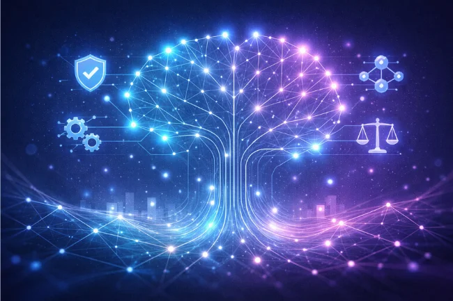 Plftiger core philosophy illustrated through adaptive intelligence, decentralized trust, and ethical system design