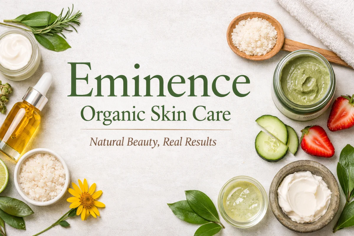 Eminence Organic Skin Care featured image with botanical skincare products and natural ingredients