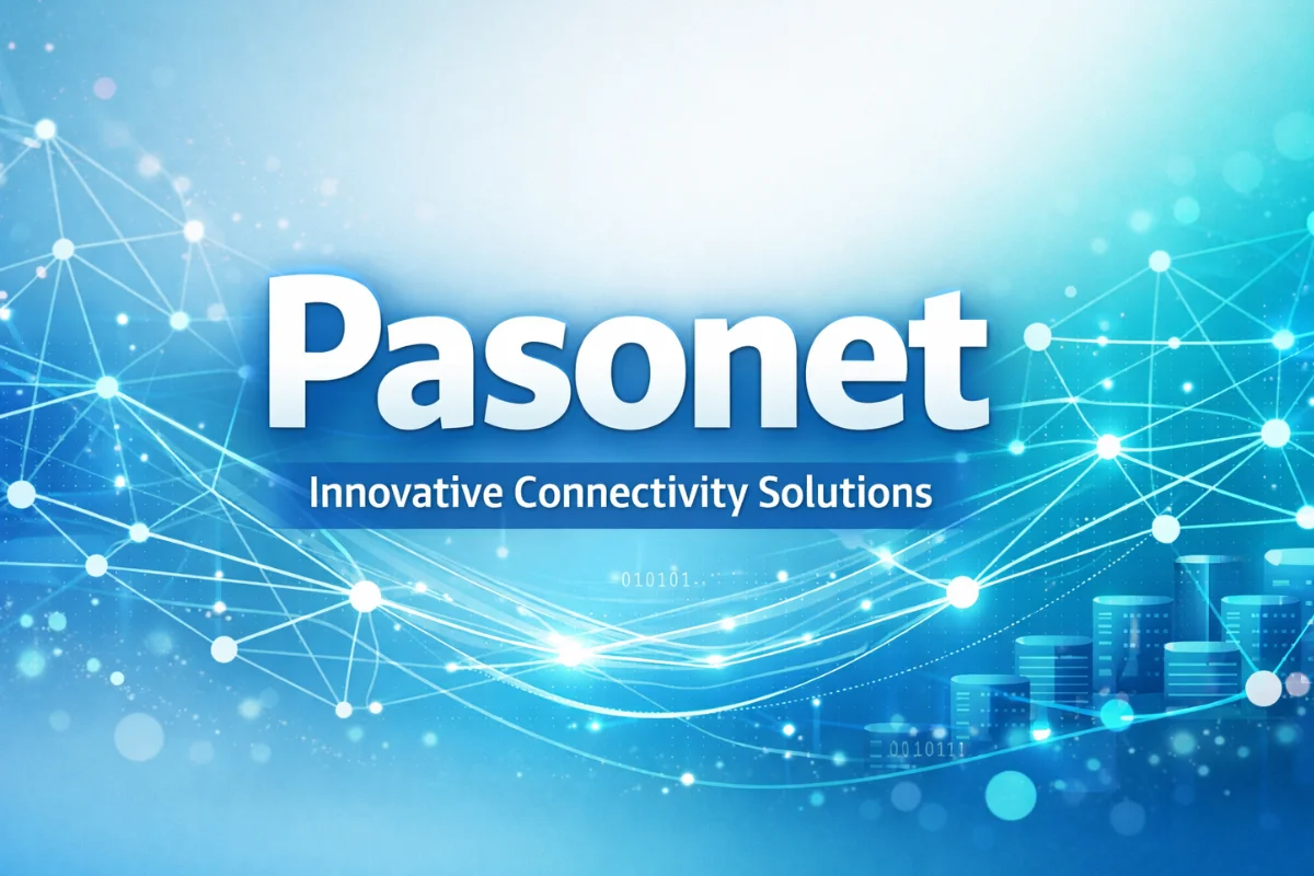 Pasonet connectivity technology with decentralized digital network and secure data flow visualization