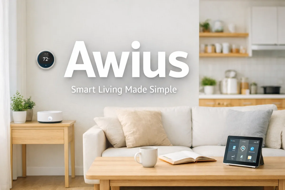 Awius smart home living room with energy management and minimalist design