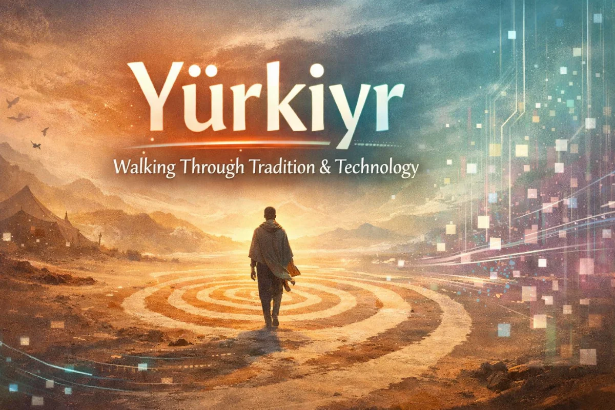 Yürkiyr – a symbolic visual of intentional movement blending ancestral tradition with modern digital elements