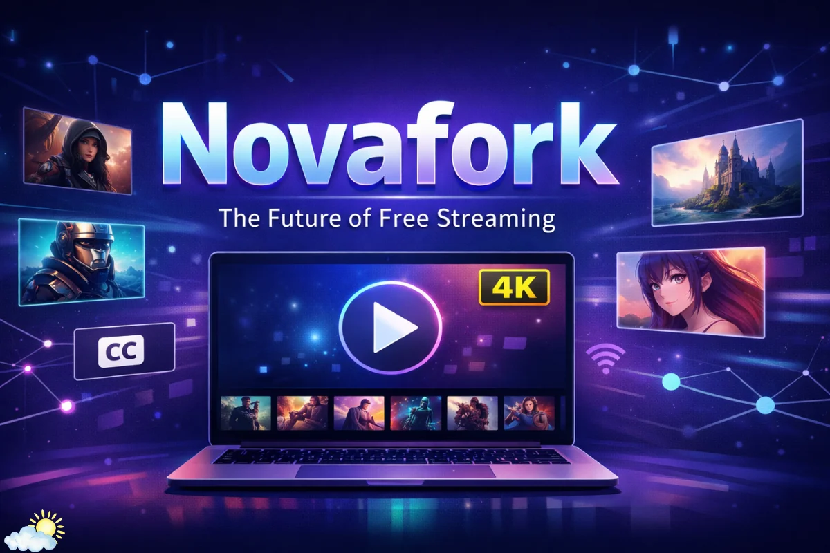 Novafork free 4K streaming platform interface with modern browser-based player