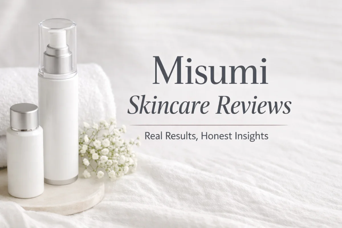 Misumi Skincare Reviews featured image showing minimalist skincare products with soft neutral tones