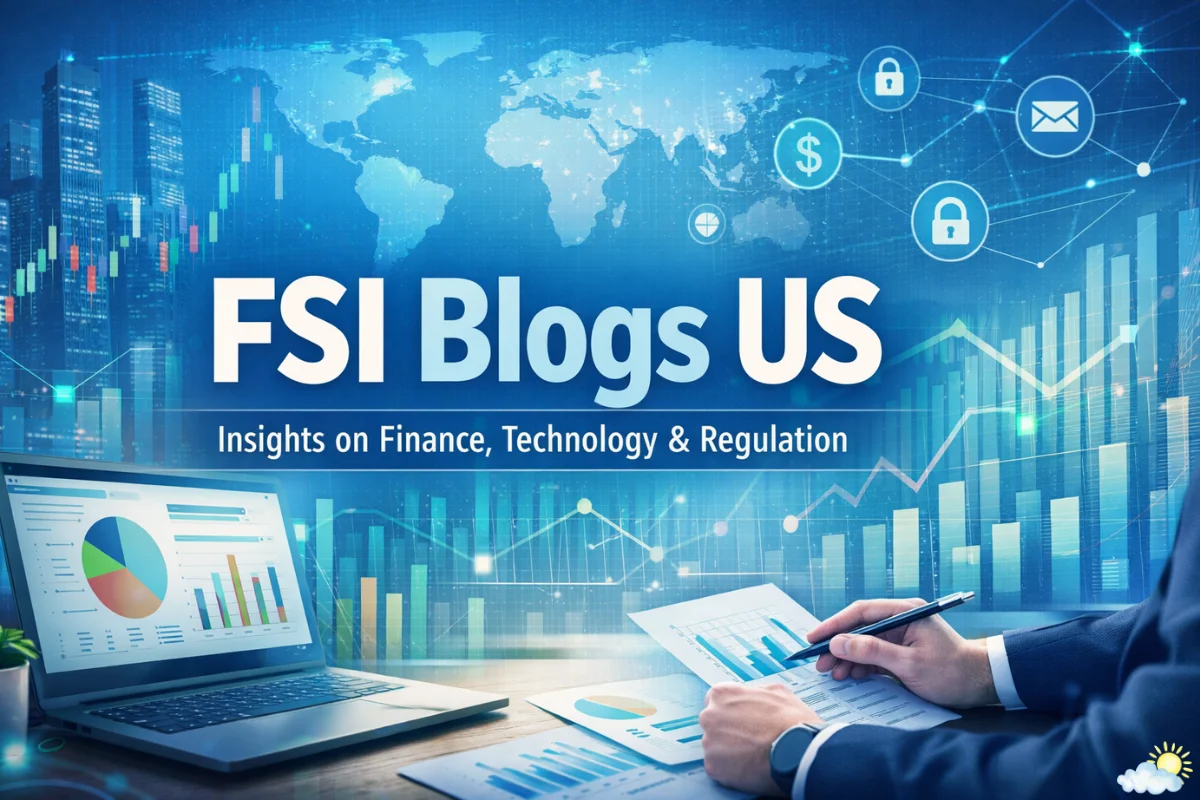 FSI Blogs US featured image showing financial data, fintech innovation, and regulatory insights in the U.S. financial services industry